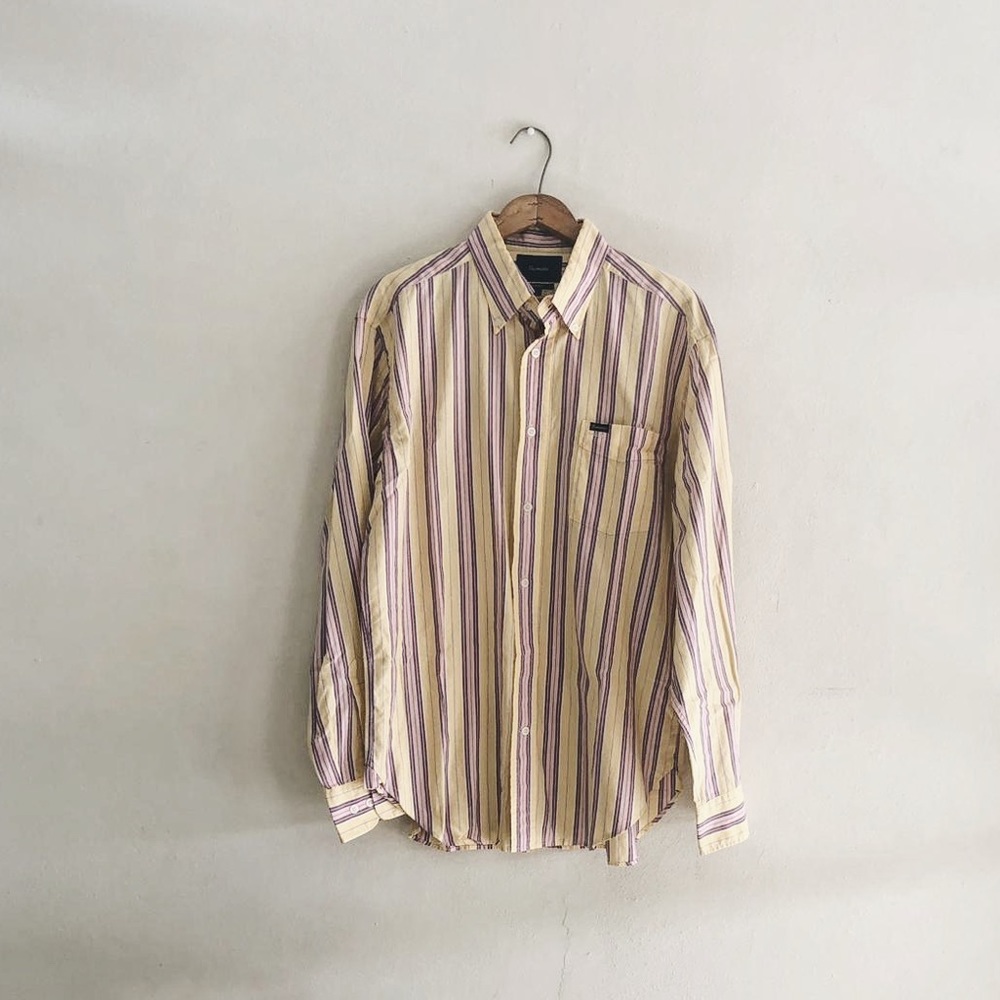 Faonnable Long Sleeve Button Down Yellow Shirt - image 2